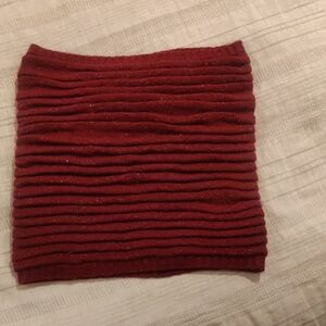 New! Portolano Knit Red Ribbed Infinity, Cowl Scarf